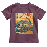 Japanese Ukiyo E Cat Kimono Toddler T Shirt Mount Fuji Cherry Blossom Vintage Gift