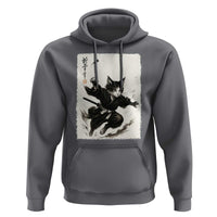 Samurai Cat Hoodie Japanese Sumie Cat Warrior Art - Wonder Print Shop