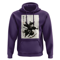 Samurai Cat Hoodie Japanese Sumie Cat Warrior Art - Wonder Print Shop