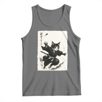 Samurai Cat Tank Top Japanese Sumie Cat Warrior Art - Wonder Print Shop