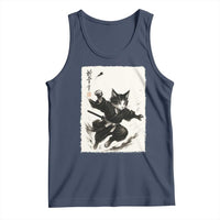 Samurai Cat Tank Top Japanese Sumie Cat Warrior Art - Wonder Print Shop