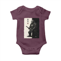 Samurai Bigfoot Baby Onesie Japanese Vintage Graphic Sumie Warrior Art - Wonder Print Shop