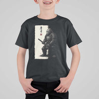 Samurai Bigfoot T Shirt For Kid Japanese Vintage Graphic Sumie Warrior Art - Wonder Print Shop
