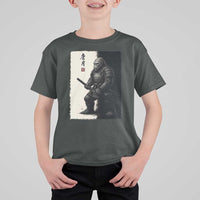 Samurai Bigfoot T Shirt For Kid Japanese Vintage Graphic Sumie Warrior Art - Wonder Print Shop
