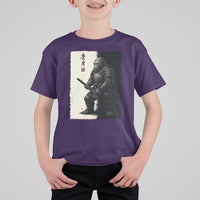 Samurai Bigfoot T Shirt For Kid Japanese Vintage Graphic Sumie Warrior Art - Wonder Print Shop