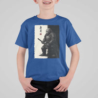 Samurai Bigfoot T Shirt For Kid Japanese Vintage Graphic Sumie Warrior Art - Wonder Print Shop