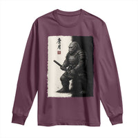 Samurai Bigfoot Long Sleeve Shirt Japanese Vintage Graphic Sumie Warrior Art - Wonder Print Shop