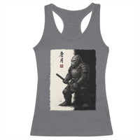Samurai Bigfoot Racerback Tank Top Japanese Vintage Graphic Sumie Warrior Art - Wonder Print Shop