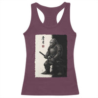 Samurai Bigfoot Racerback Tank Top Japanese Vintage Graphic Sumie Warrior Art - Wonder Print Shop
