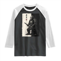 Samurai Bigfoot Raglan Shirt Japanese Vintage Graphic Sumie Warrior Art - Wonder Print Shop