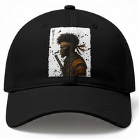 Afro American Samurai Baseball Cap Japanese Vintage Graphic Sumie Katana