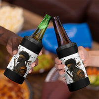 Afro American Samurai 4 in 1 Can Cooler Tumbler Japanese Vintage Graphic Sumie Katana