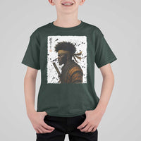 Afro American Samurai T Shirt For Kid Japanese Vintage Graphic Sumie Katana - Wonder Print Shop