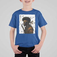 Afro American Samurai T Shirt For Kid Japanese Vintage Graphic Sumie Katana - Wonder Print Shop