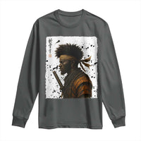 Afro American Samurai Long Sleeve Shirt Japanese Vintage Graphic Sumie Katana - Wonder Print Shop