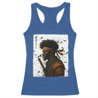 Afro American Samurai Racerback Tank Top Japanese Vintage Graphic Sumie Katana - Wonder Print Shop