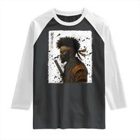 Afro American Samurai Raglan Shirt Japanese Vintage Graphic Sumie Katana - Wonder Print Shop