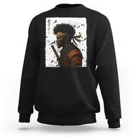 Afro American Samurai Sweatshirt Japanese Vintage Graphic Sumie Katana - Wonder Print Shop