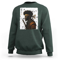 Afro American Samurai Sweatshirt Japanese Vintage Graphic Sumie Katana - Wonder Print Shop