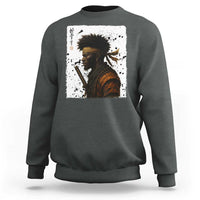 Afro American Samurai Sweatshirt Japanese Vintage Graphic Sumie Katana - Wonder Print Shop