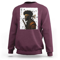 Afro American Samurai Sweatshirt Japanese Vintage Graphic Sumie Katana - Wonder Print Shop