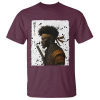 Afro American Samurai T Shirt Japanese Vintage Graphic Sumie Katana - Wonder Print Shop