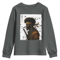 Afro American Samurai Youth Sweatshirt Japanese Vintage Graphic Sumie Katana - Wonder Print Shop