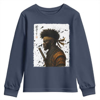 Afro American Samurai Youth Sweatshirt Japanese Vintage Graphic Sumie Katana - Wonder Print Shop