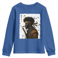 Afro American Samurai Youth Sweatshirt Japanese Vintage Graphic Sumie Katana - Wonder Print Shop