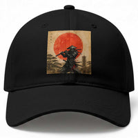 Japanese Samurai Baseball Cap Warrior With Katana Vintage Ukiyoe Style