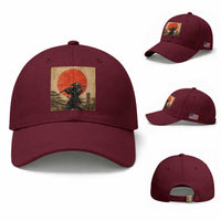 Japanese Samurai Baseball Cap Warrior With Katana Vintage Ukiyoe Style