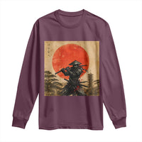 Japanese Samurai Long Sleeve Shirt Warrior With Katana Vintage Ukiyoe Style - Wonder Print Shop