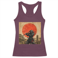 Japanese Samurai Racerback Tank Top Warrior With Katana Vintage Ukiyoe Style - Wonder Print Shop