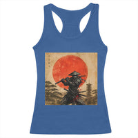 Japanese Samurai Racerback Tank Top Warrior With Katana Vintage Ukiyoe Style - Wonder Print Shop