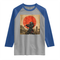 Japanese Samurai Raglan Shirt Warrior With Katana Vintage Ukiyoe Style - Wonder Print Shop