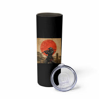 Japanese Samurai Skinny Tumbler Warrior With Katana Vintage Ukiyoe Style