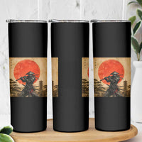 Japanese Samurai Skinny Tumbler Warrior With Katana Vintage Ukiyoe Style