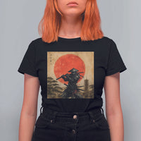 Japanese Samurai T Shirt For Women Warrior With Katana Vintage Ukiyoe Style - Wonder Print Shop