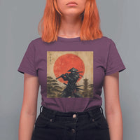 Japanese Samurai T Shirt For Women Warrior With Katana Vintage Ukiyoe Style - Wonder Print Shop