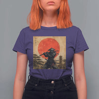 Japanese Samurai T Shirt For Women Warrior With Katana Vintage Ukiyoe Style - Wonder Print Shop