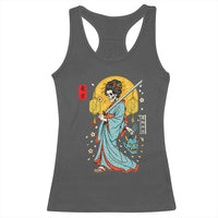 Horror Samurai Geisha Skull Racerback Tank Top Japanese Kimono And Katana - Wonder Print Shop