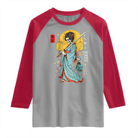Horror Samurai Geisha Skull Raglan Shirt Japanese Kimono And Katana - Wonder Print Shop