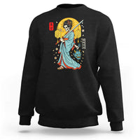 Horror Samurai Geisha Skull Sweatshirt Japanese Kimono And Katana - Wonder Print Shop