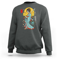 Horror Samurai Geisha Skull Sweatshirt Japanese Kimono And Katana - Wonder Print Shop