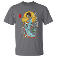 Horror Samurai Geisha Skull T Shirt Japanese Kimono And Katana - Wonder Print Shop