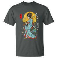 Horror Samurai Geisha Skull T Shirt Japanese Kimono And Katana - Wonder Print Shop