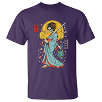 Horror Samurai Geisha Skull T Shirt Japanese Kimono And Katana - Wonder Print Shop