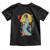 Horror Samurai Geisha Skull Toddler T Shirt Japanese Kimono And Katana - Wonder Print Shop