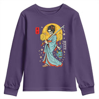 Horror Samurai Geisha Skull Youth Sweatshirt Japanese Kimono And Katana - Wonder Print Shop