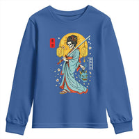 Horror Samurai Geisha Skull Youth Sweatshirt Japanese Kimono And Katana - Wonder Print Shop